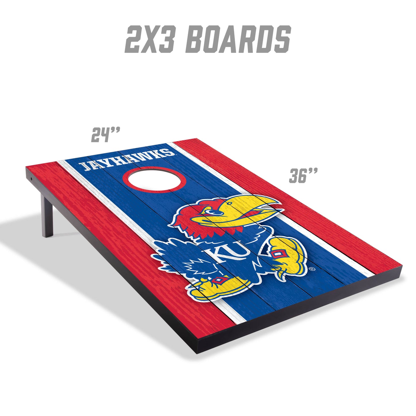 NCAA Kansas Jayhawks 2' x 3' MDF Cornhole Set