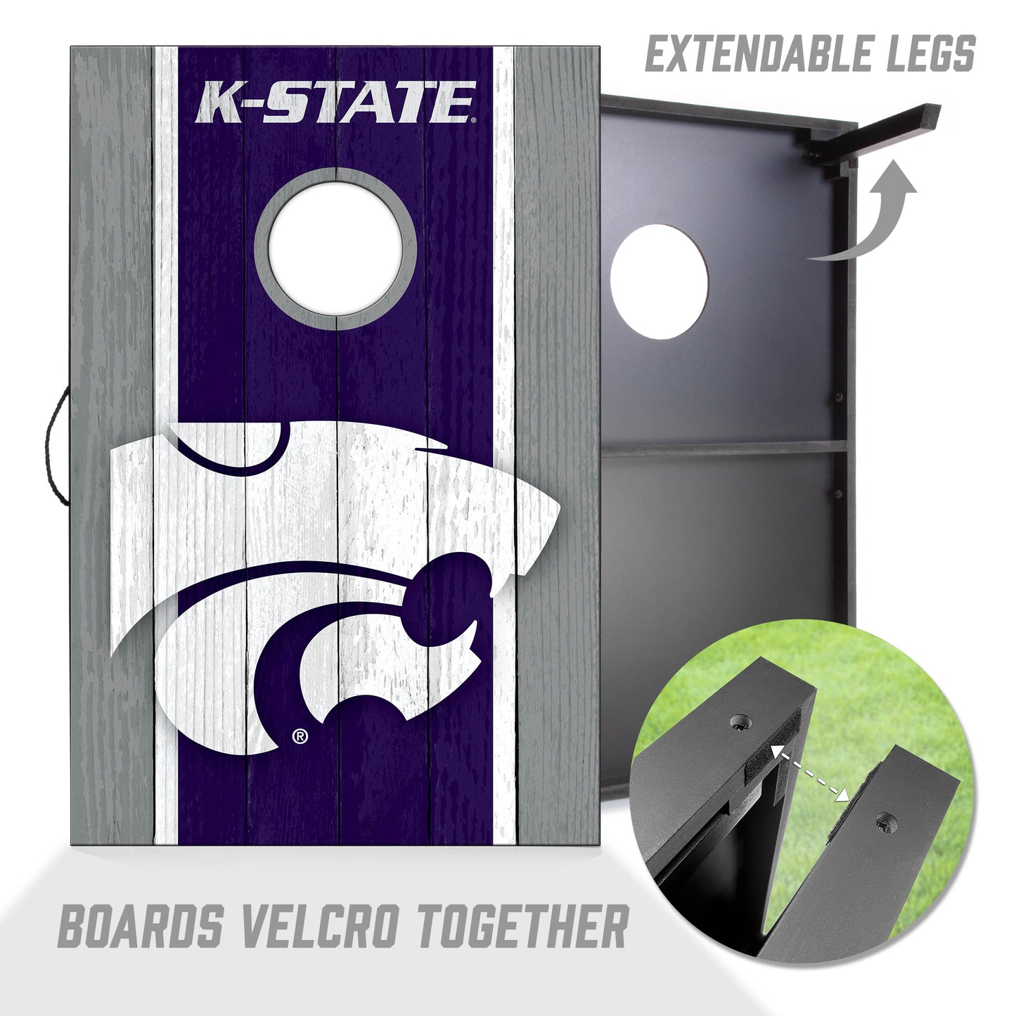 NCAA Kansas St Wildcats 2' x 3' MDF Cornhole Set