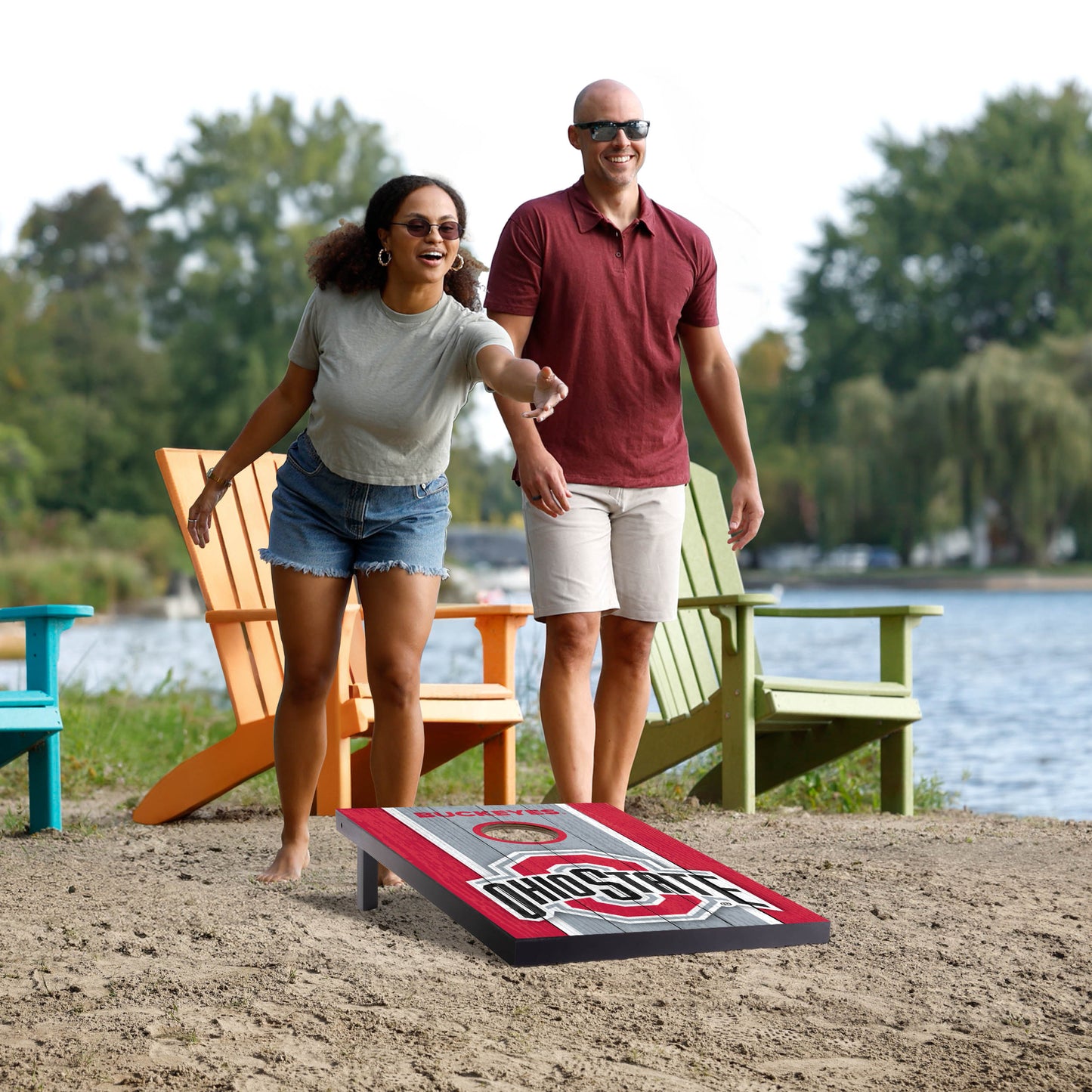 NCAA Ohio St Buckeyes 2' x 3' MDF Cornhole Set