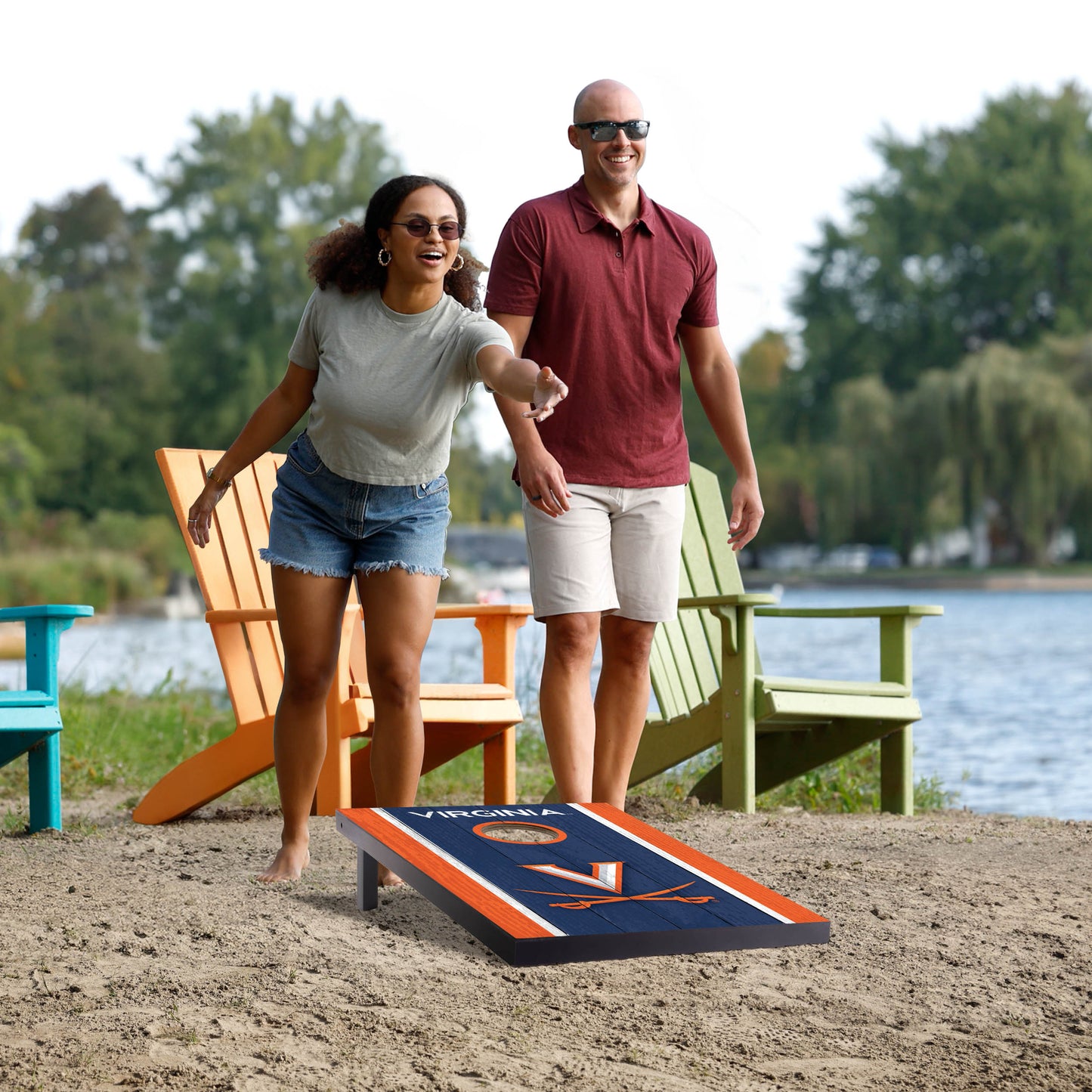 NCAA W Virginia Mountaineers 2' x 3' MDF Cornhole Set
