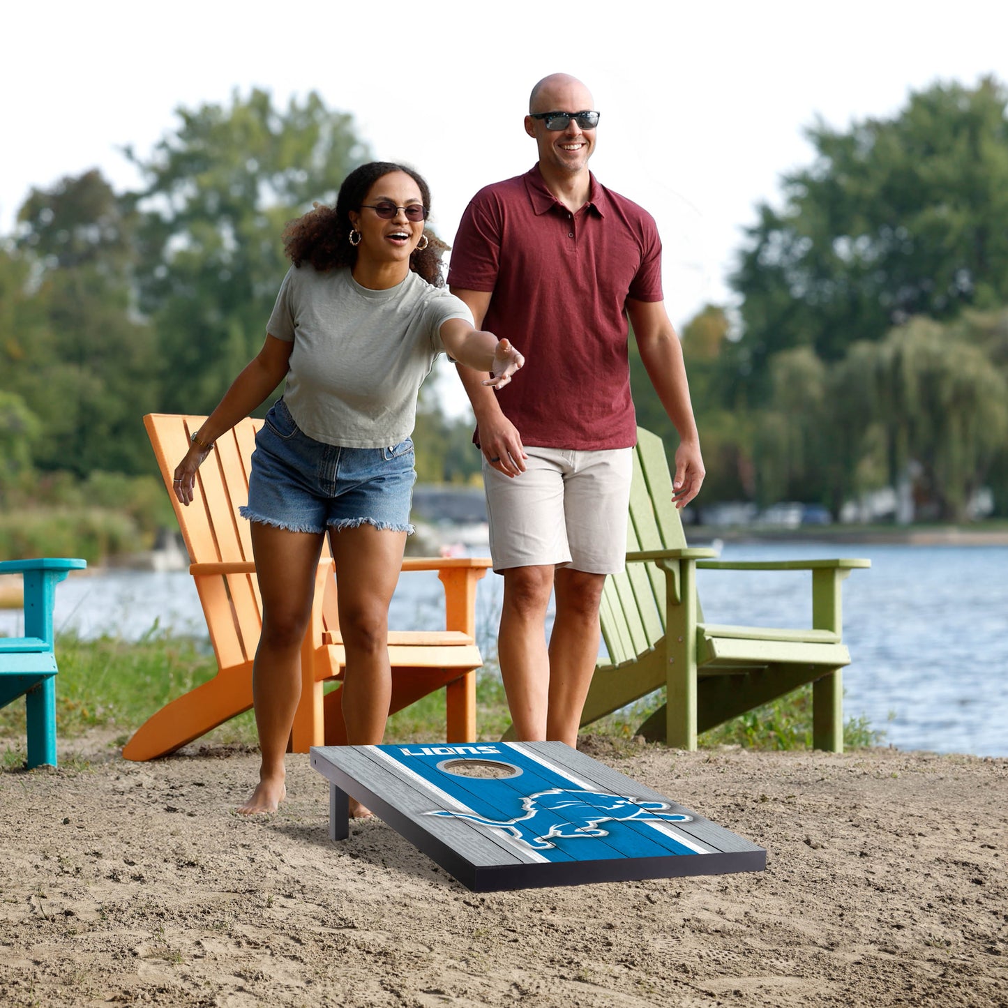 NFL Detroit Lions 2' x 3' MDF Cornhole Set