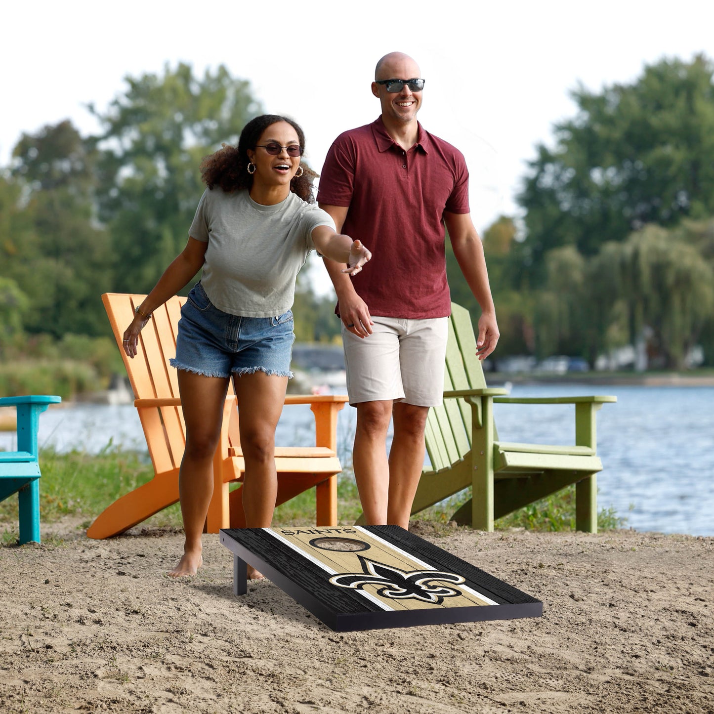 NFL New Orleans Saints 2' x 3' MDF Cornhole Set