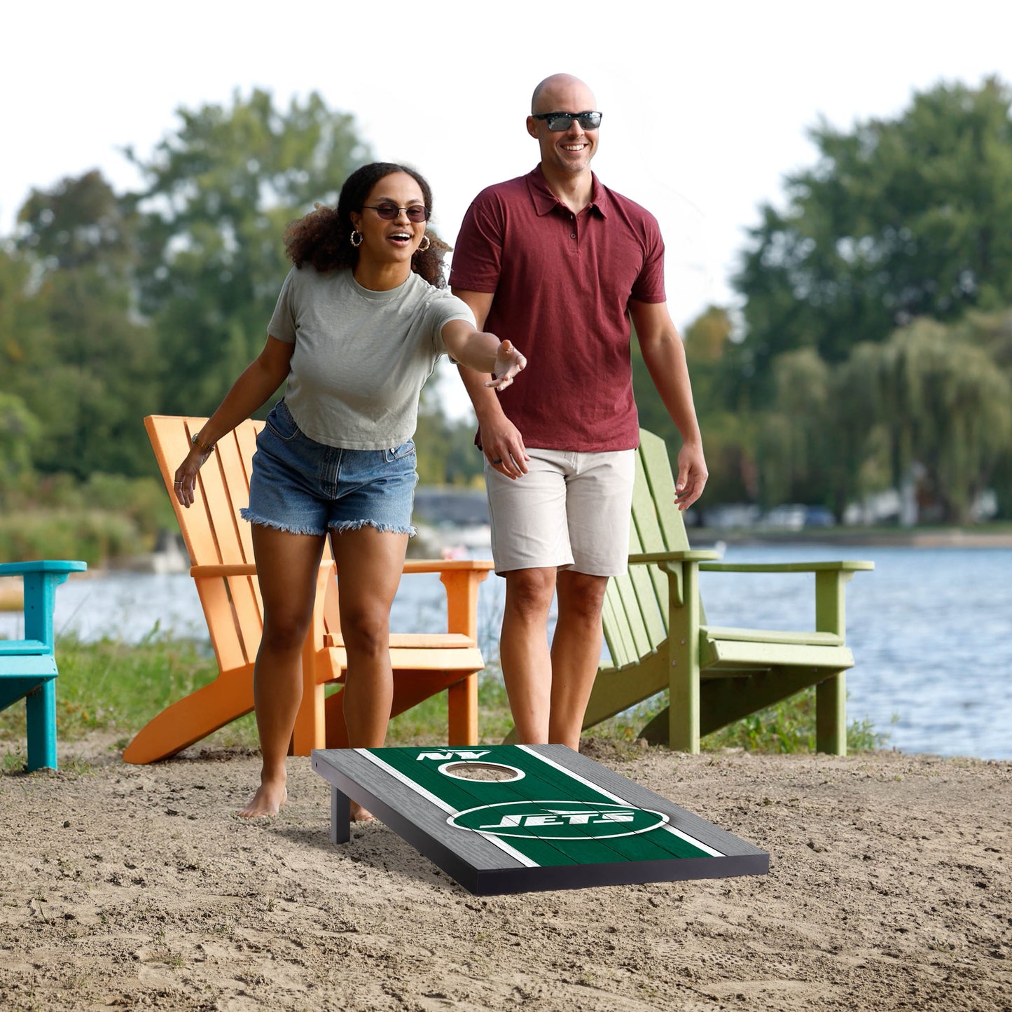 NFL New York Jets 2' x 3' MDF Cornhole Set