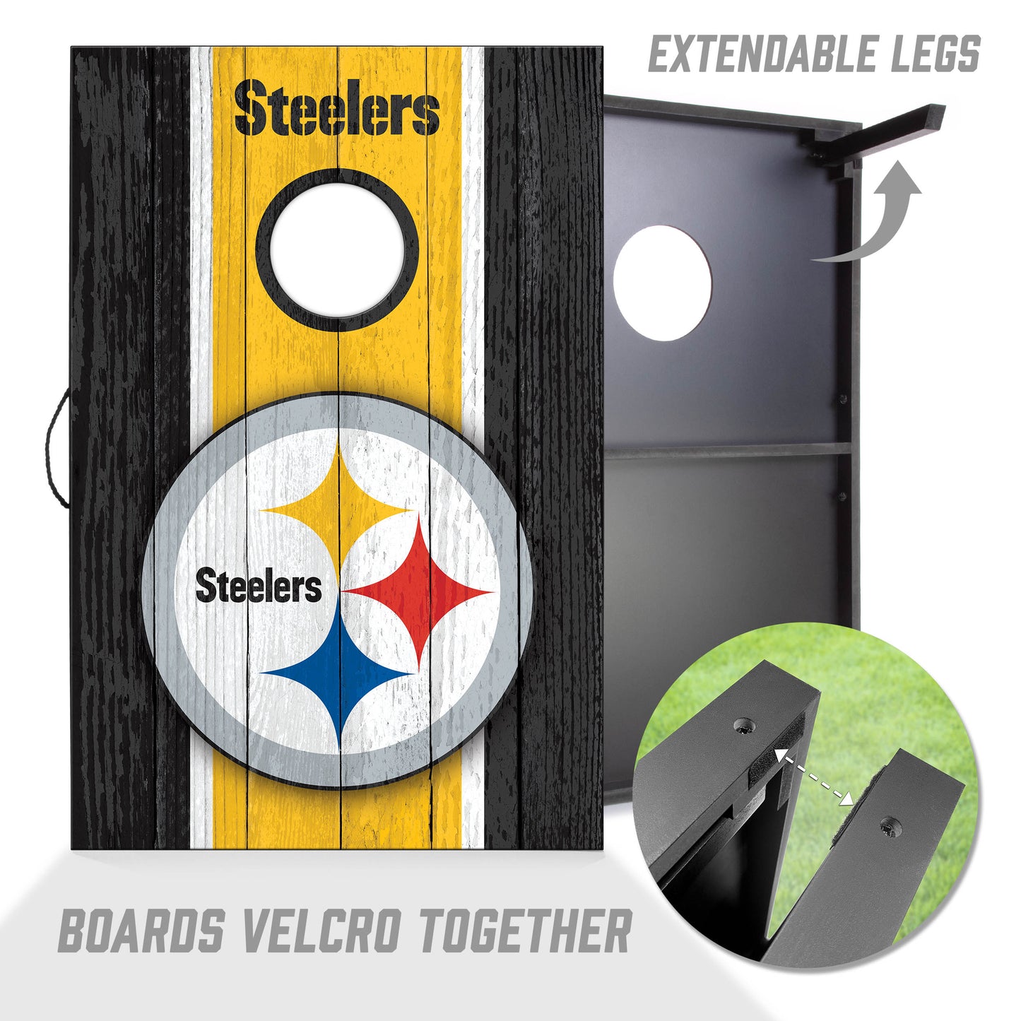 NFL Pittsburgh Steelers 2' x 3' MDF Cornhole Set