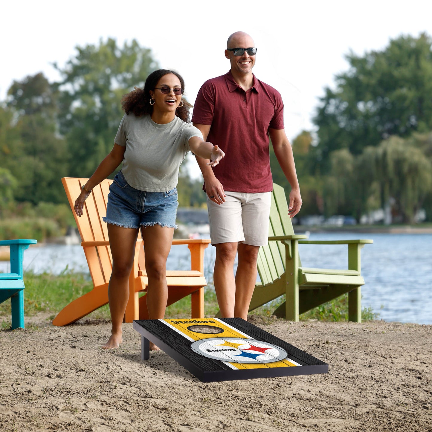 NFL Pittsburgh Steelers 2' x 3' MDF Cornhole Set