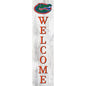 Welcome sign with alligator logo.