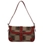 A designer shoulder bag featuring a Darling 8632 FLORIDA STATE with red leather accents and a central buckle closure.