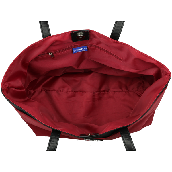 Top-down view of an open Phyllis Handbag 9176 ALABAMA showing its empty, unzipped main compartment.