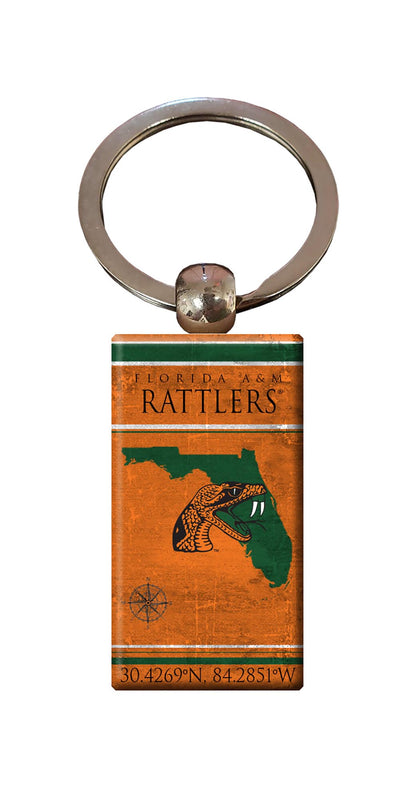 Florida A&M Coordinates Keychain