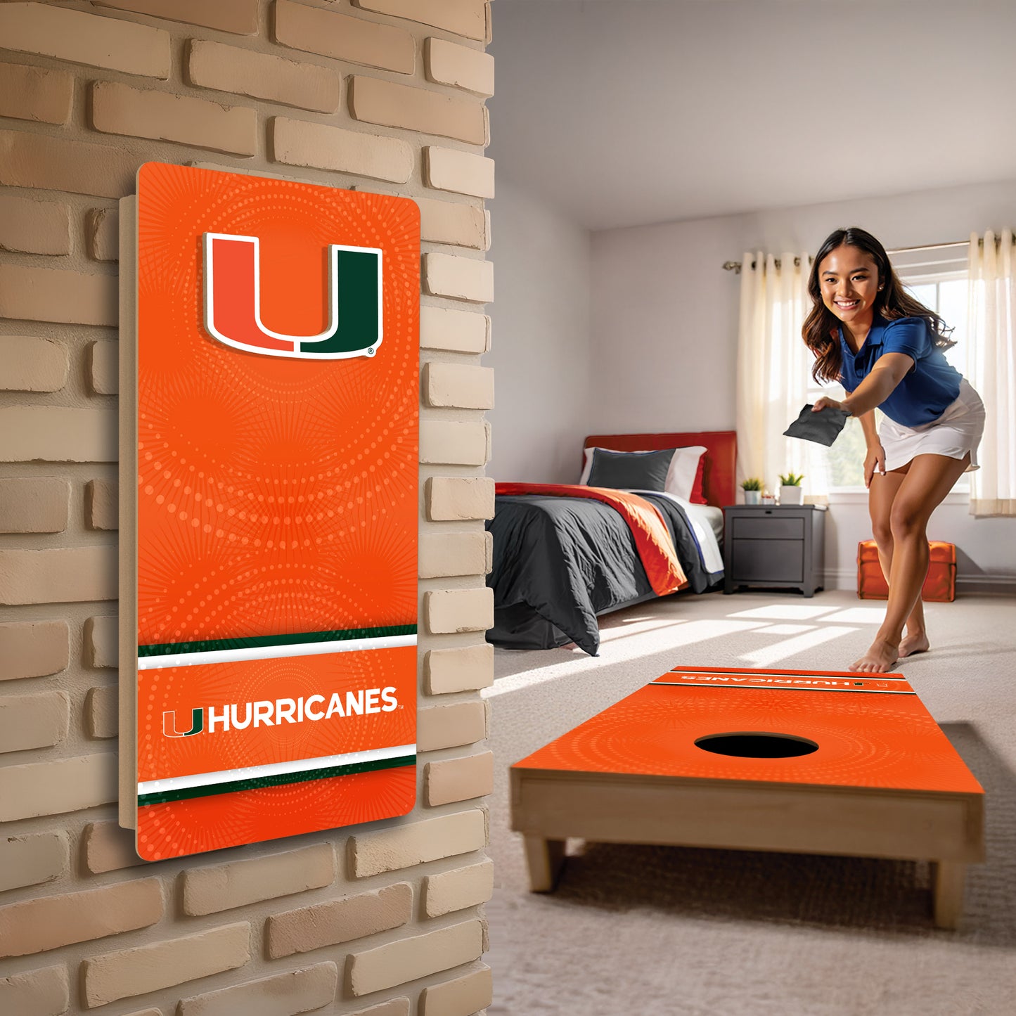 NCAA Wall Art thats also Corn Hole - University of Miami Hurricanes