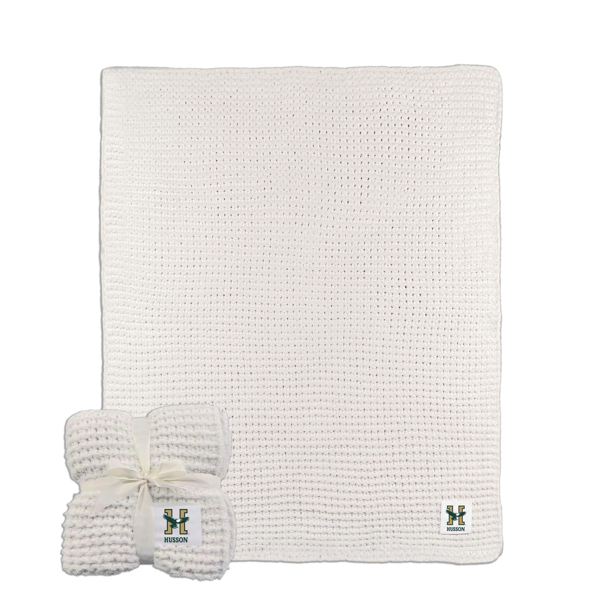 Husson University Cable Knit Throw 50x60