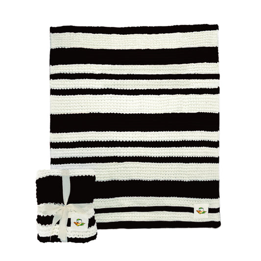Oregon Duck Profile Cable Black Knit Throw 50x60