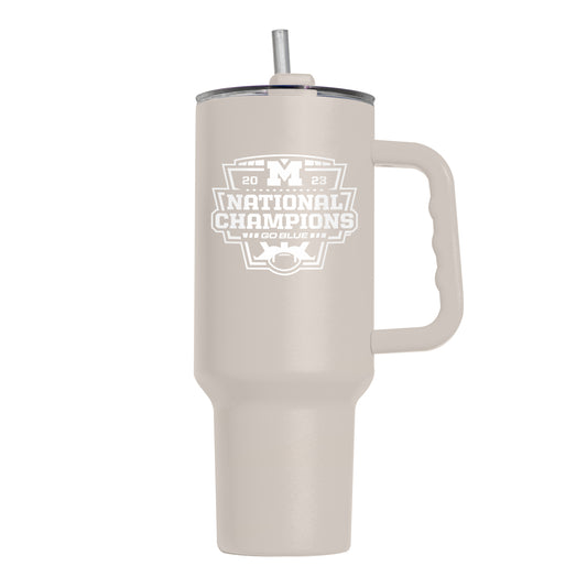 Michigan 2023 CFP National Champions 40oz Sand PC Tumbler
