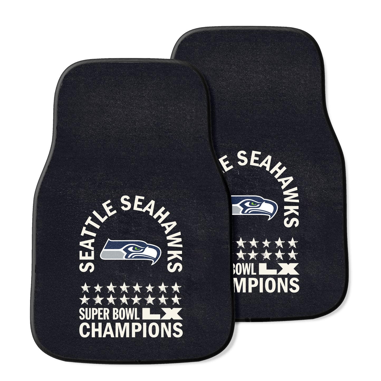 Seattle Seahawks 2026 Super Bowl Champions 2pc Carpet Car Mat Set