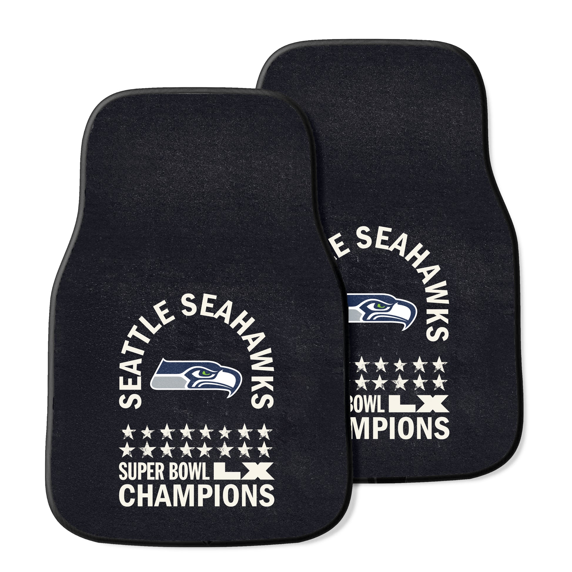 Seattle Seahawks 2026 Super Bowl Champions 2pc Carpet Car Mat Set