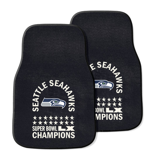 Seattle Seahawks 2026 Super Bowl Champions 2pc Carpet Car Mat Set