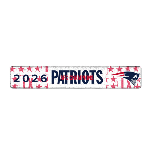 New England Patriots 2026 AFC Champions Metal Street Sign