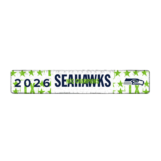 Seattle Seahawks 2026 NFC Champions Metal Street Sign