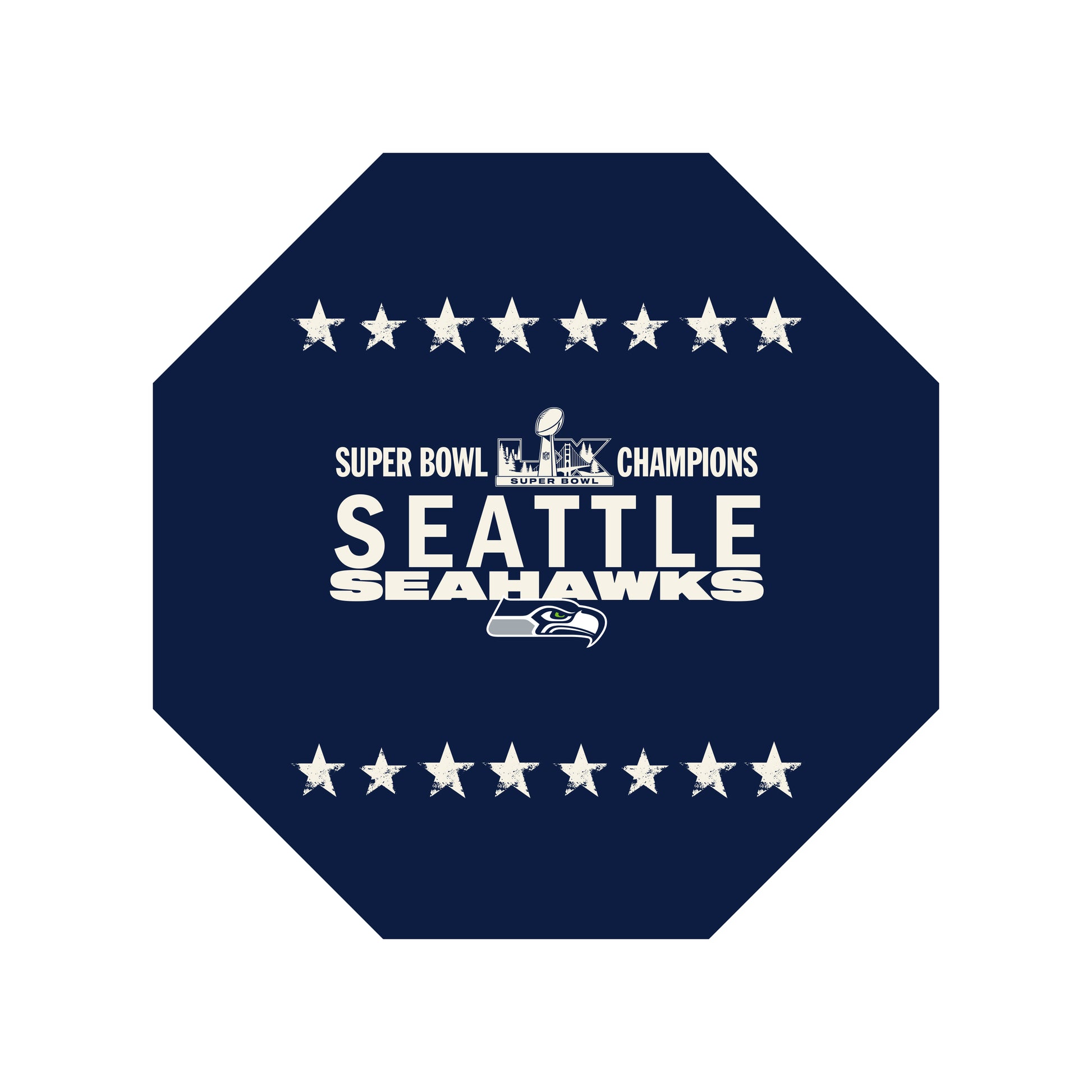 Seattle Seahawks 2026 Super Bowl Champions Metal Stop Sign