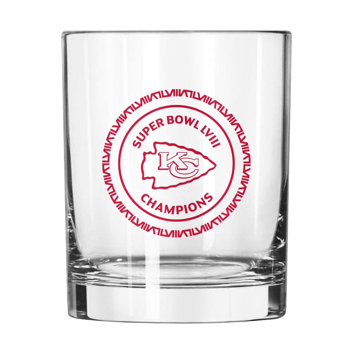 Kansas City Chiefs 14oz SB 58 Champions Rocks Glass