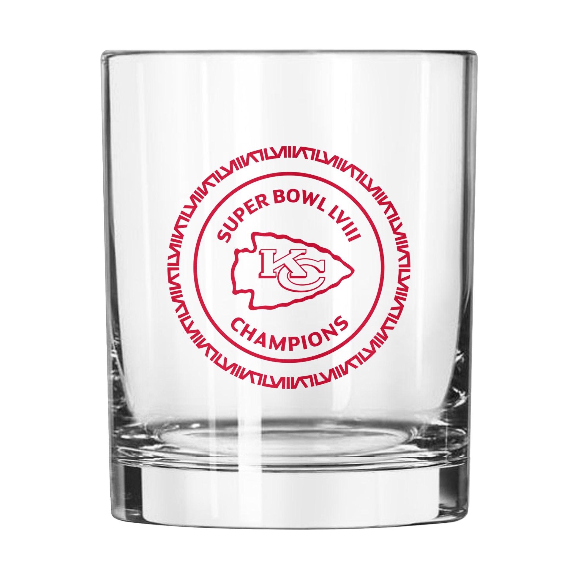 Kansas City Chiefs 14oz SB 58 Champions Rocks Glass