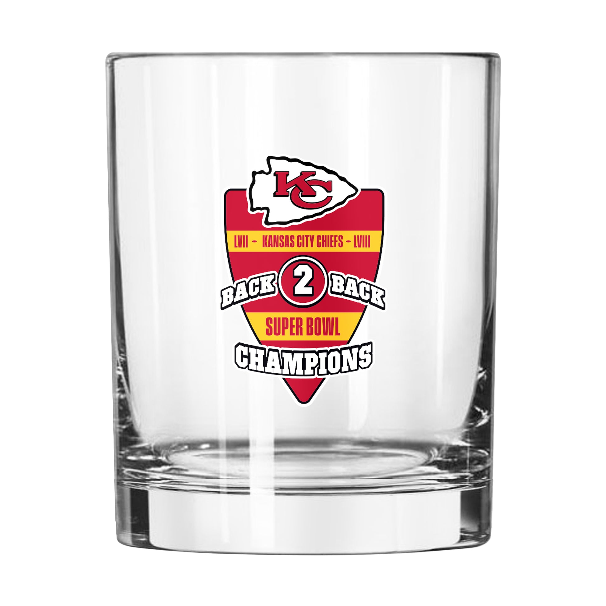 Kansas City Chiefs 14oz SB 58 Champions Back to Back Rocks Glass