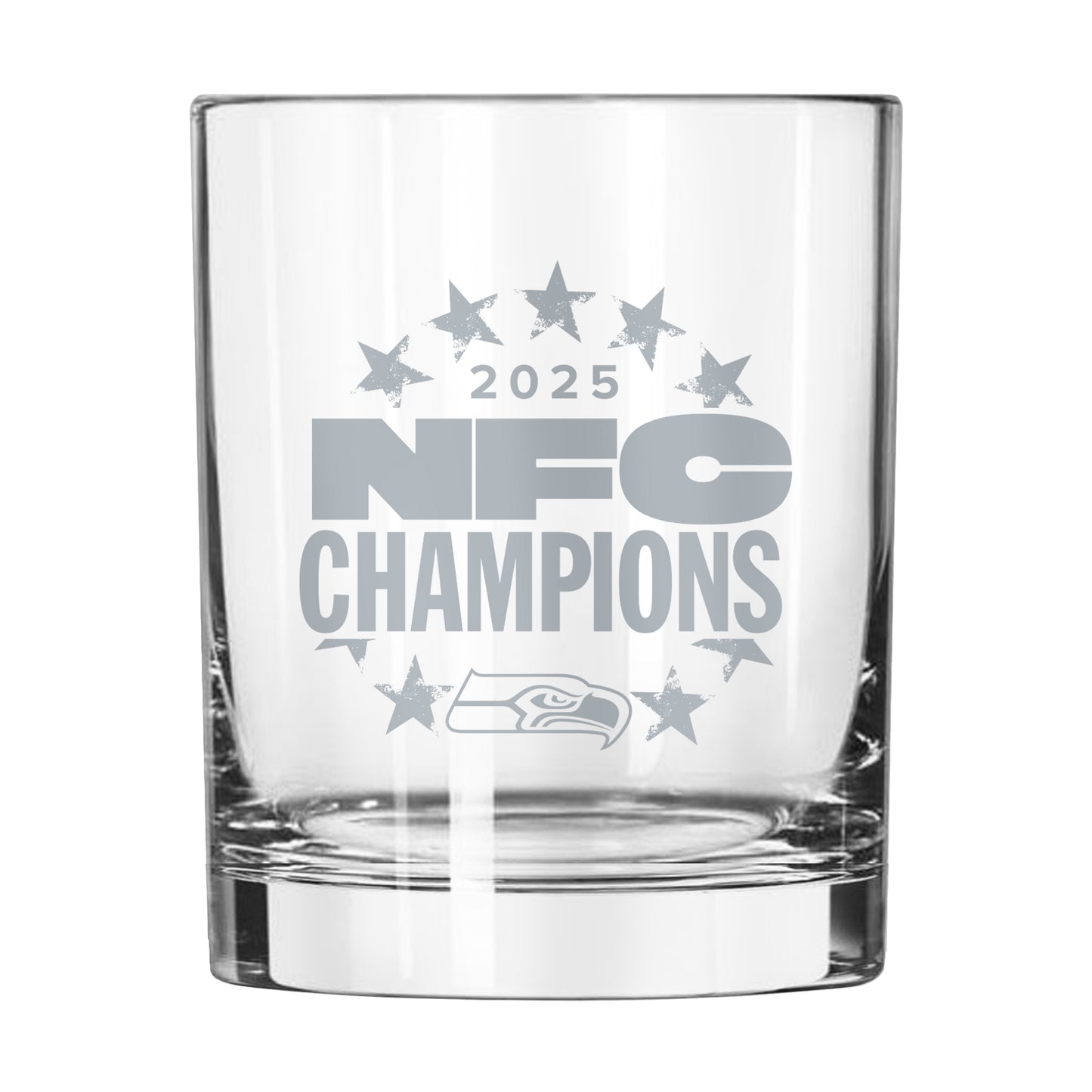 Seattle Seahawks 2026 NFC Champions 14oz Etch Rocks Glass