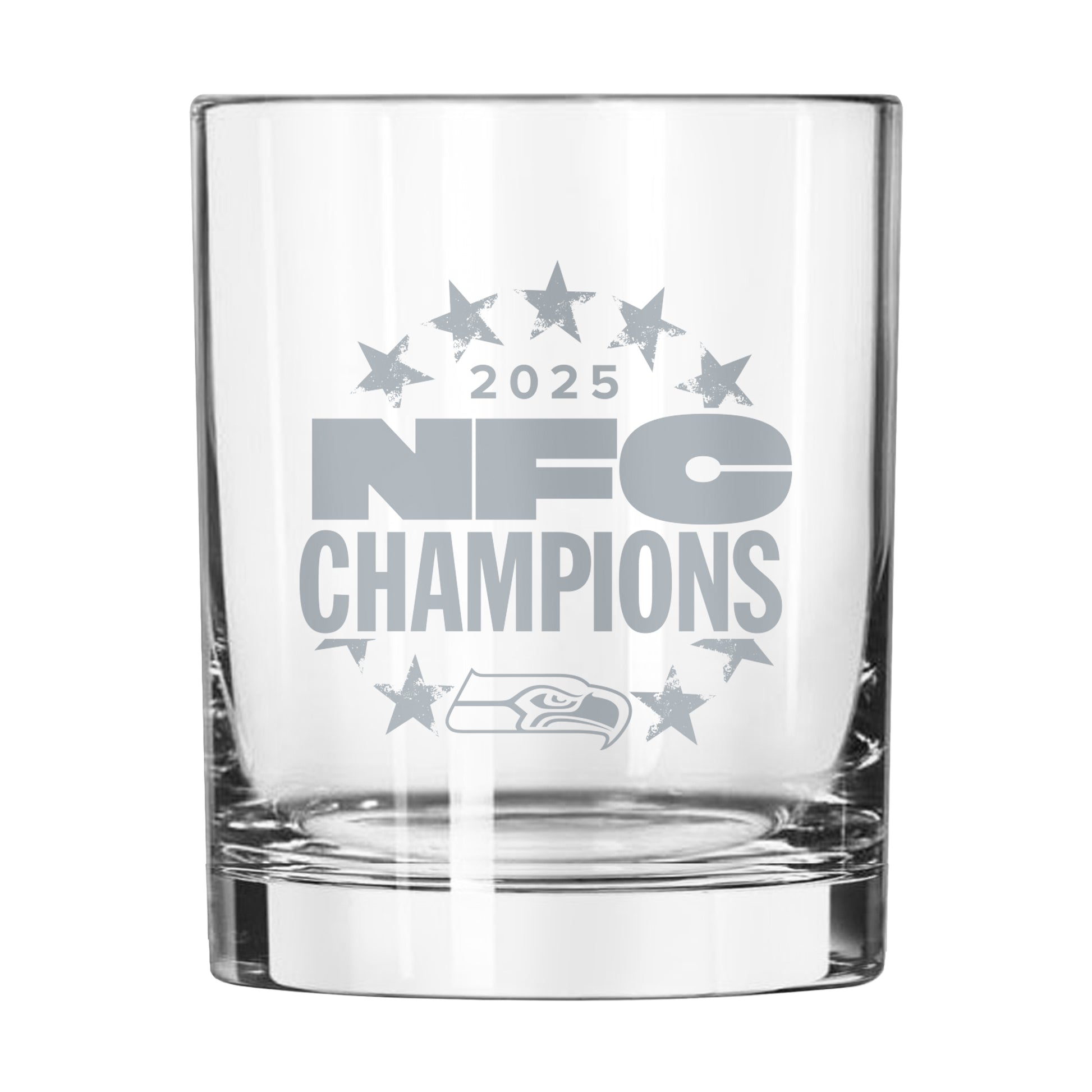 Seattle Seahawks 2026 NFC Champions 14oz Etch Rocks Glass