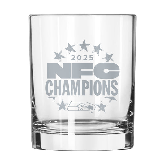 Seattle Seahawks 2026 NFC Champions 14oz Etch Rocks Glass