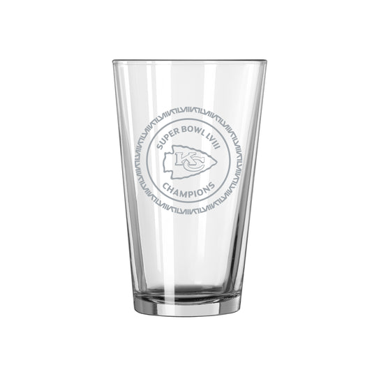 Kansas City Chiefs 16oz SB 58 Champions Etch Pint Glass