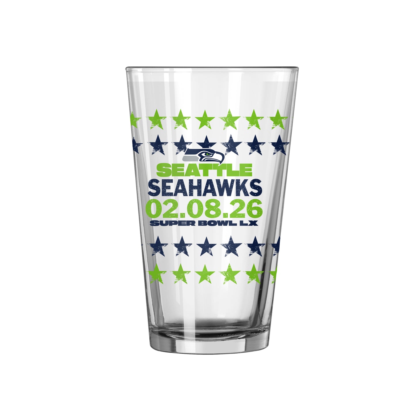 Seattle Seahawks 2026 Super Bowl Bound 16oz Pint Glass