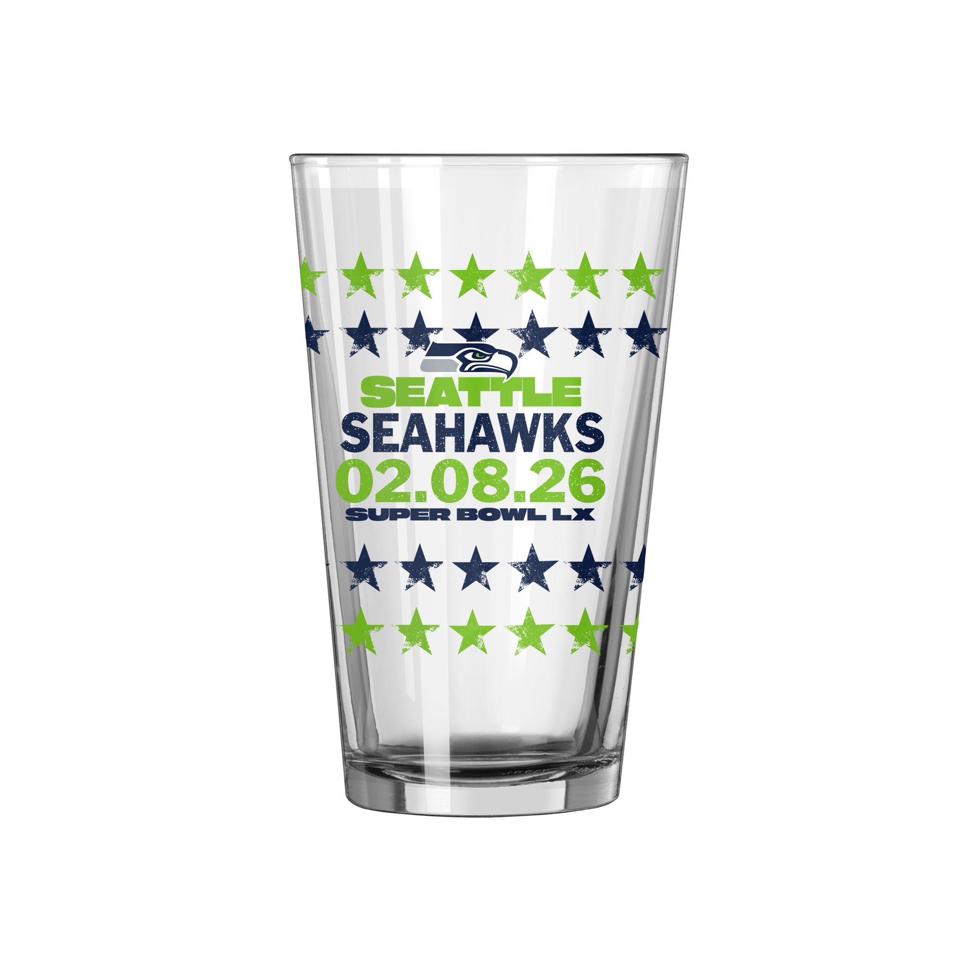 Seattle Seahawks 2026 Super Bowl Bound 16oz Pint Glass