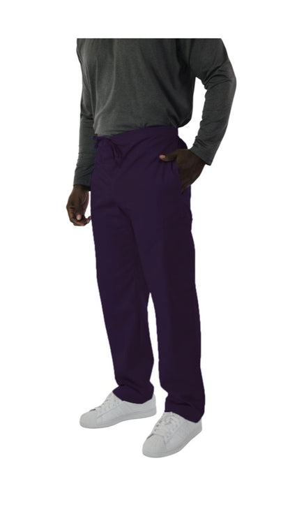 Man in a grey long-sleeve shirt and UltraSoft Unisex Cargo 6-Pocket Pants 313C standing with one hand in his pocket, visible from the waist down.