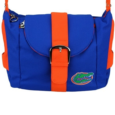 The Kirsten (Florida Gators) shoulder bag with blue and orange colors on the front.