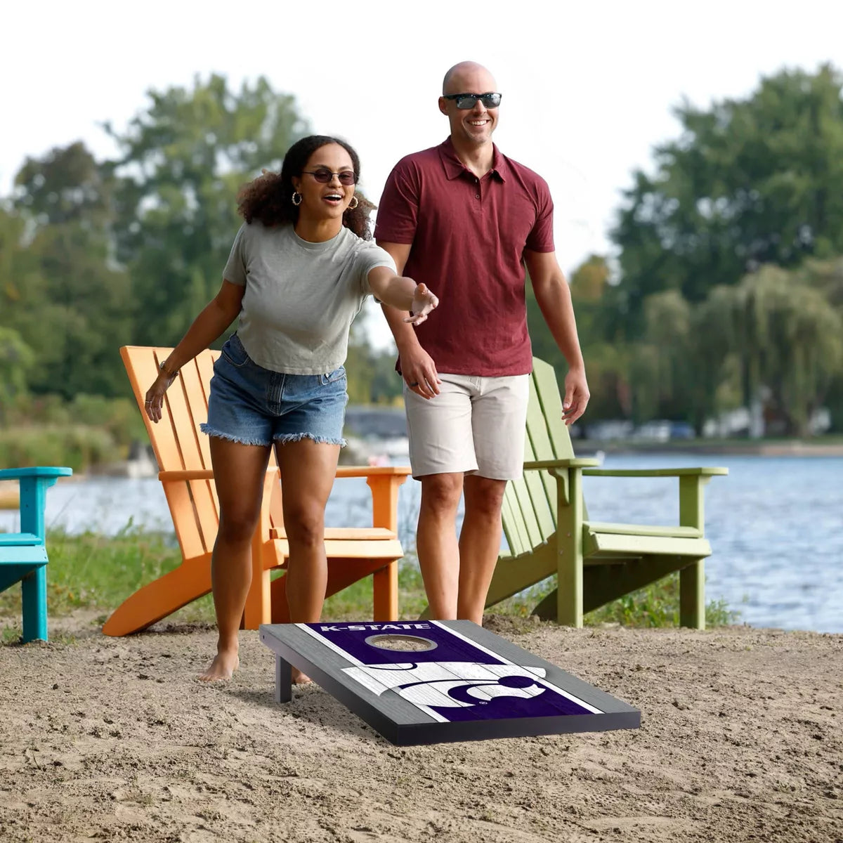 NCAA Kansas St Wildcats 2' x 3' MDF Cornhole Set