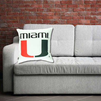 Miami Hurricanes U Throw Pillow Cover