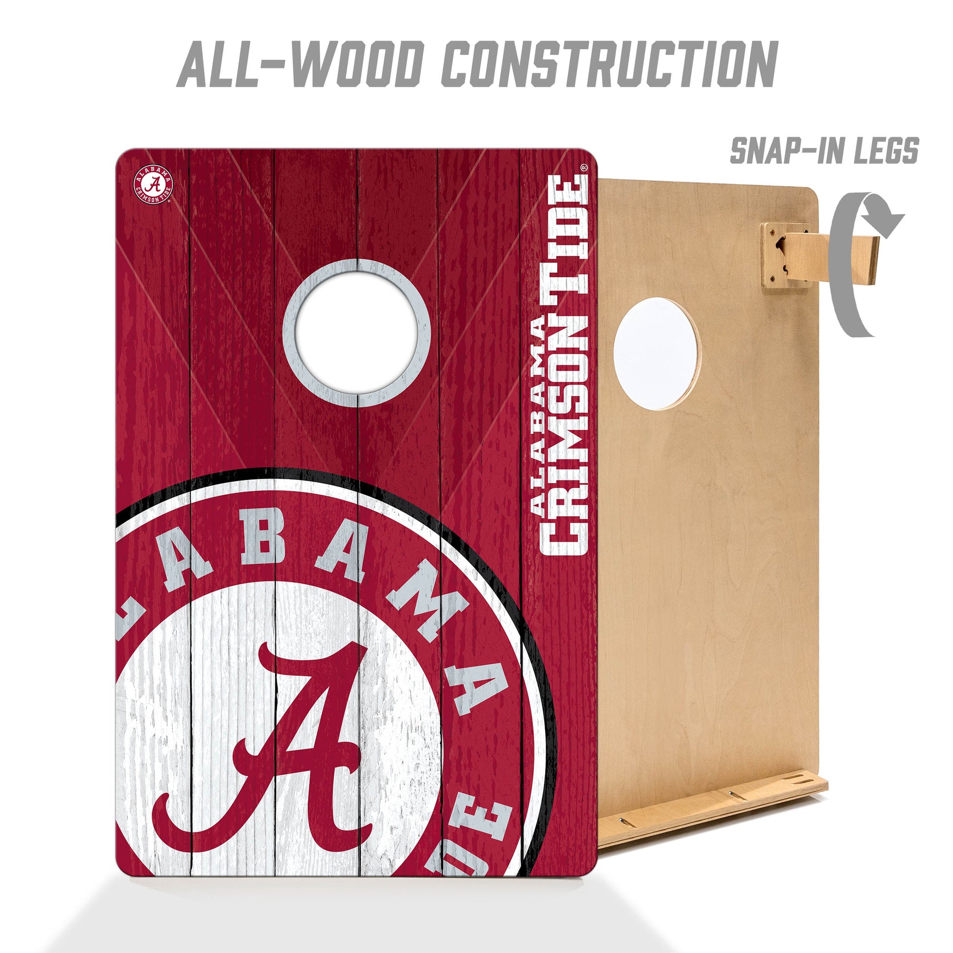 NCAA Alabama Crimson Tide 2' X 3' All-Wood Cornhole Set - Alt 2