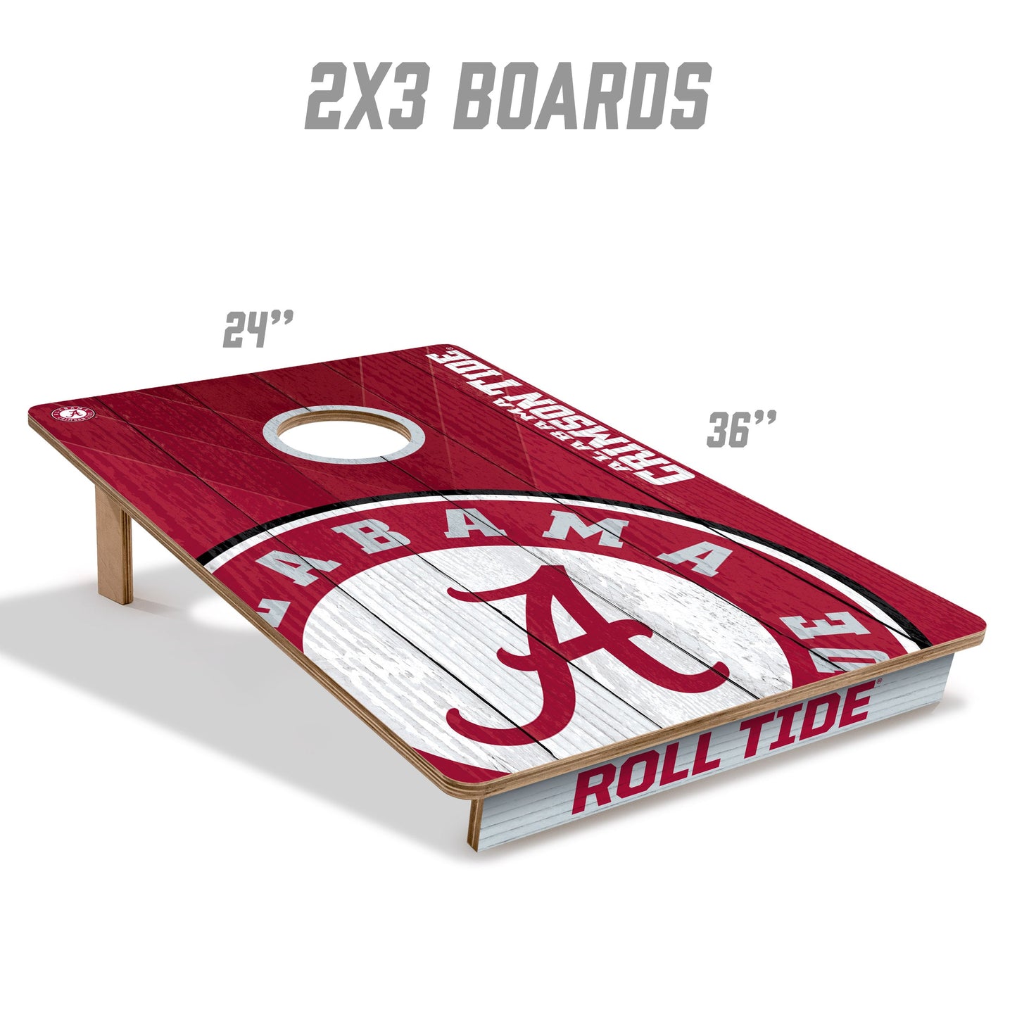 NCAA Alabama Crimson Tide 2' X 3' All-Wood Cornhole Set - Alt 4