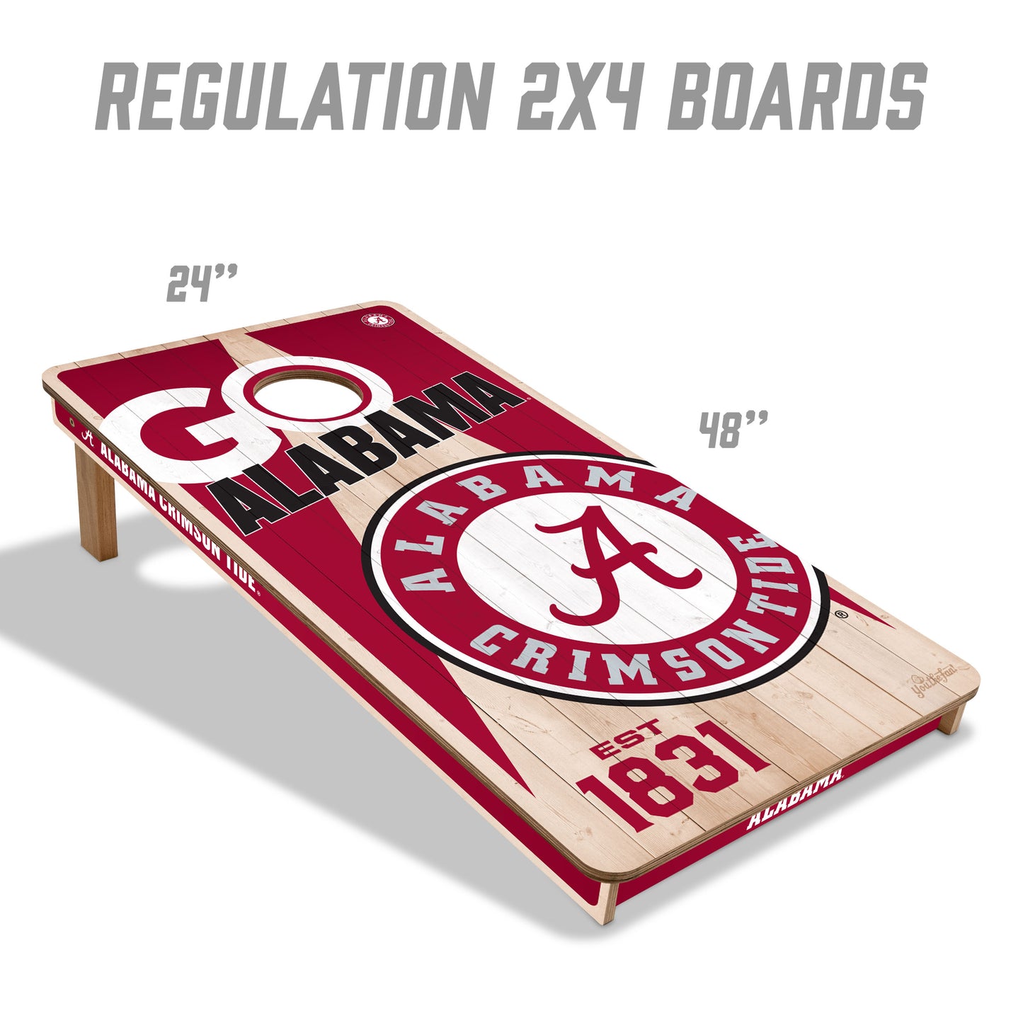 NCAA Alabama Crimson Tide 2' x 4' All-Wood Cornhole Set