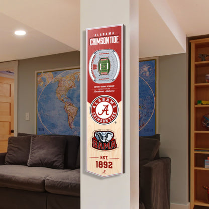 NCAA Alabama Crimson Tide 3D Stadium Banner 8' X 32'