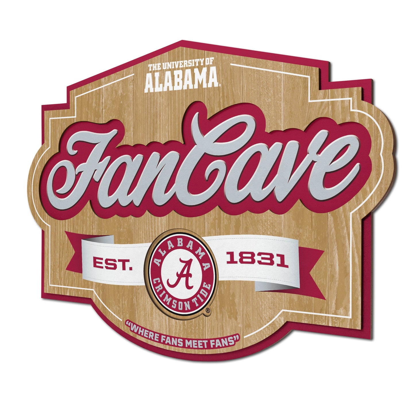 Alabama Crimson Tide Fan Cave Sign