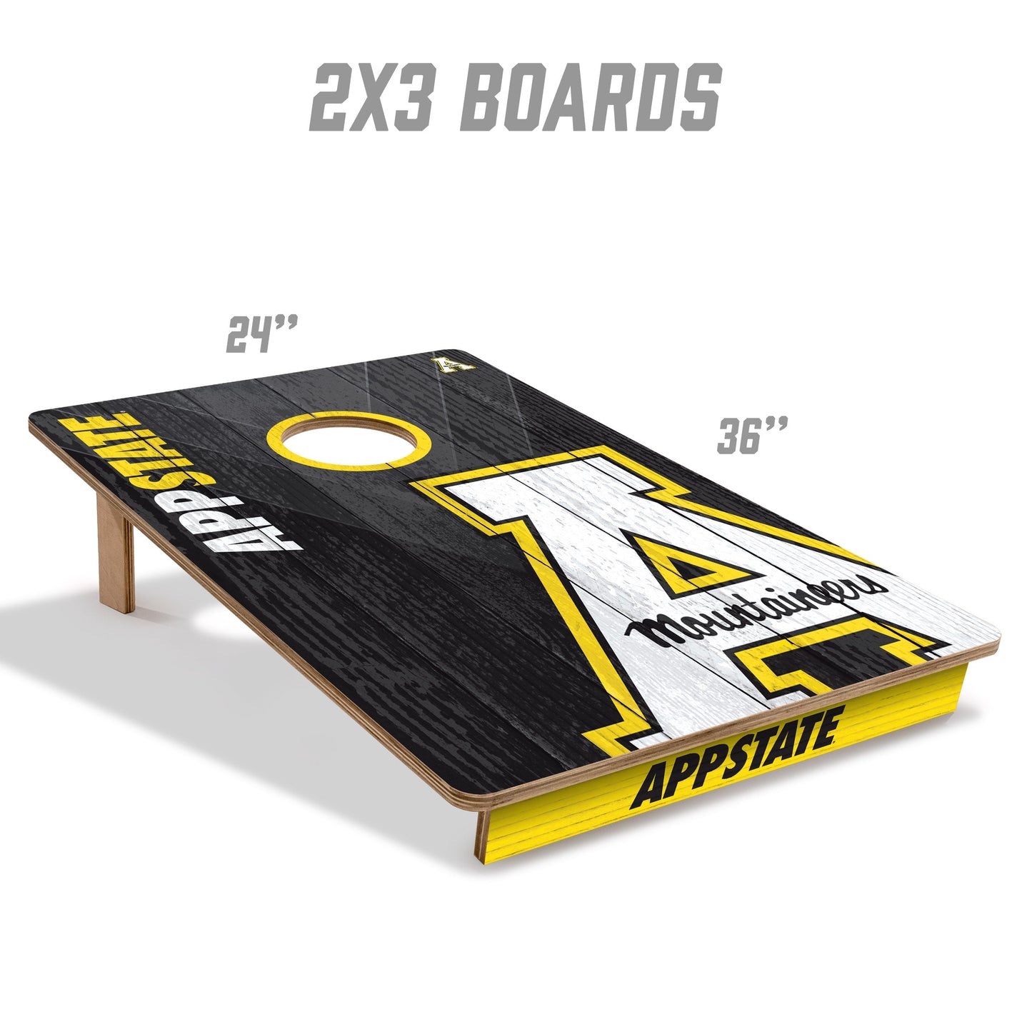 NCAA Appalachian State Mountaineers 2' X 3' All-Wood Cornhole Set - Alt 4