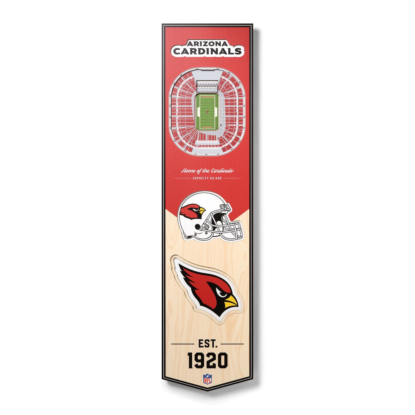NFL Arizona Cardinals 3D Stadium Banner 8' X 32'