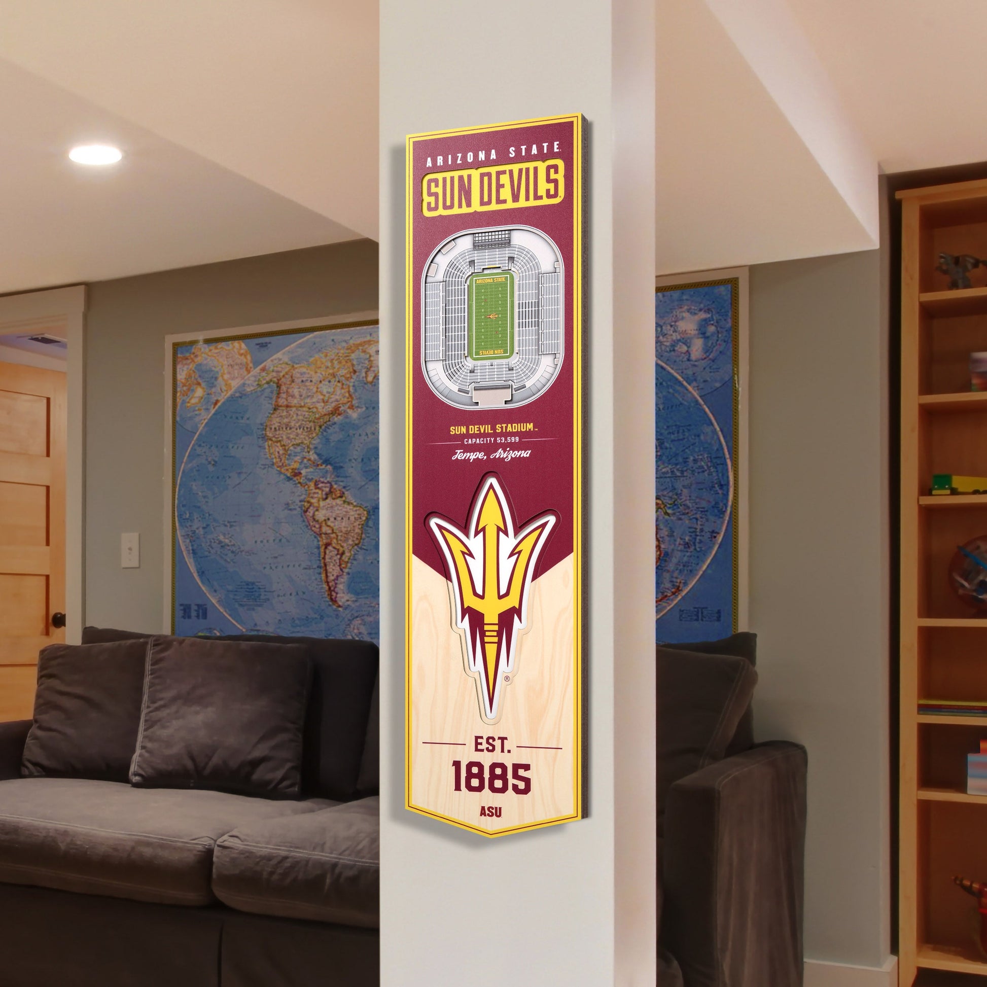 NCAA Arizona State Sun Devils 3D Stadium Banner 8' X 32'