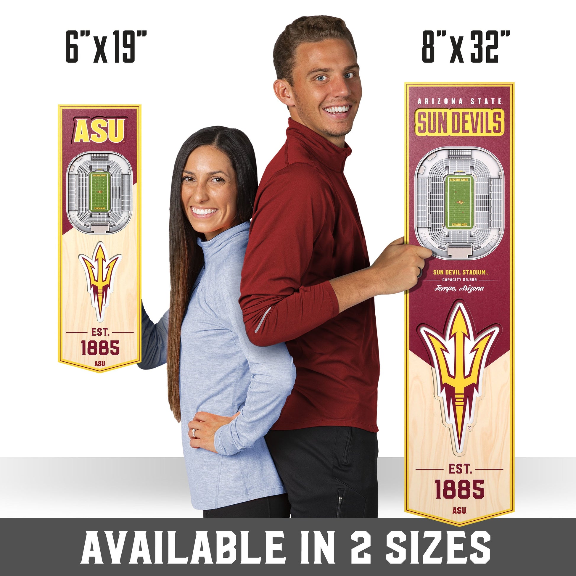 NCAA Arizona State Sun Devils 3D Stadium Banner 8' X 32'