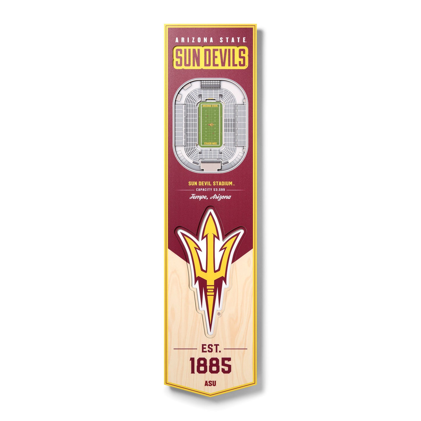 NCAA Arizona State Sun Devils 3D Stadium Banner 8' X 32'
