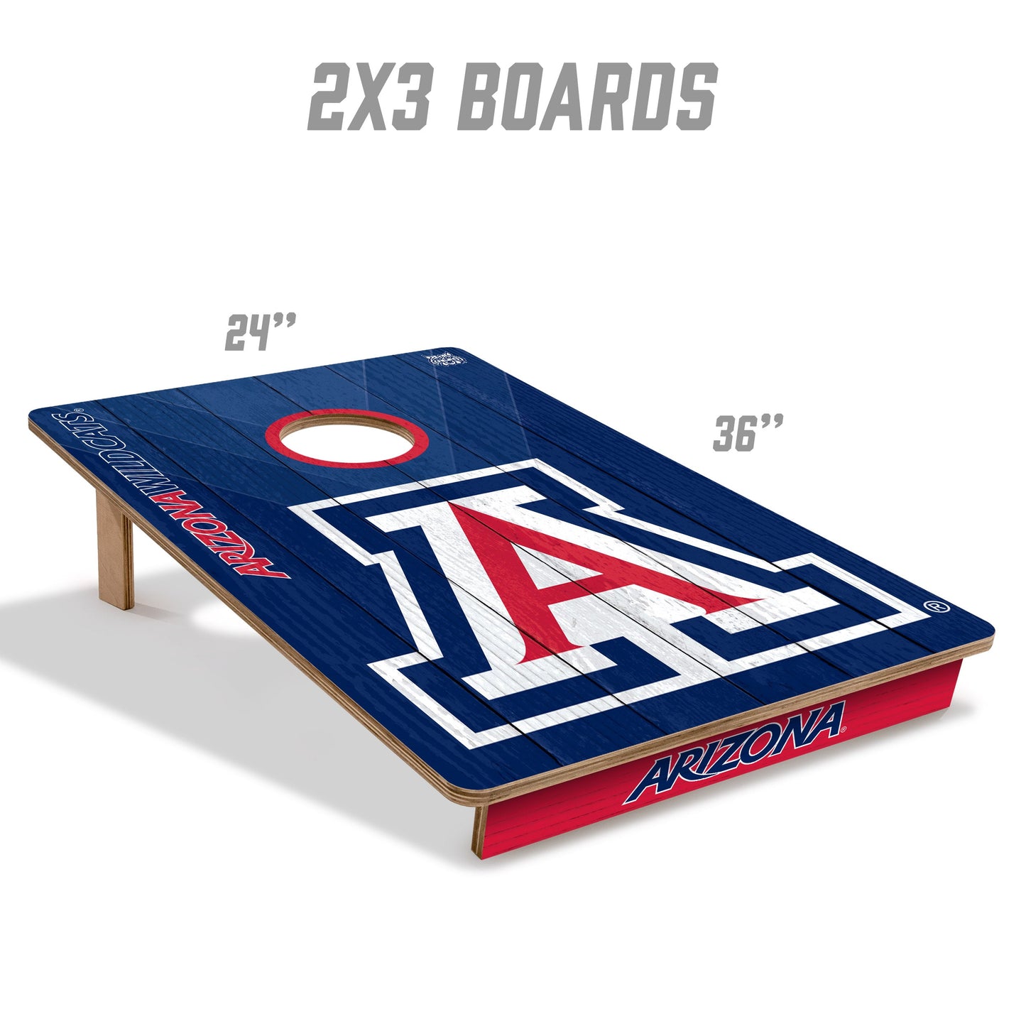 NCAA Arizona Wildcats 2' X 3' All-Wood Cornhole Set - Alt 4