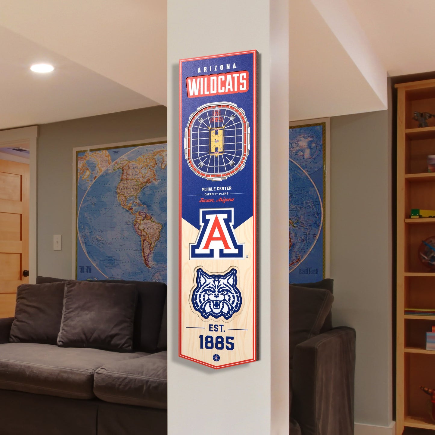 NCAA Arizona Wildcats 3D Stadium Banner 8' X 32'