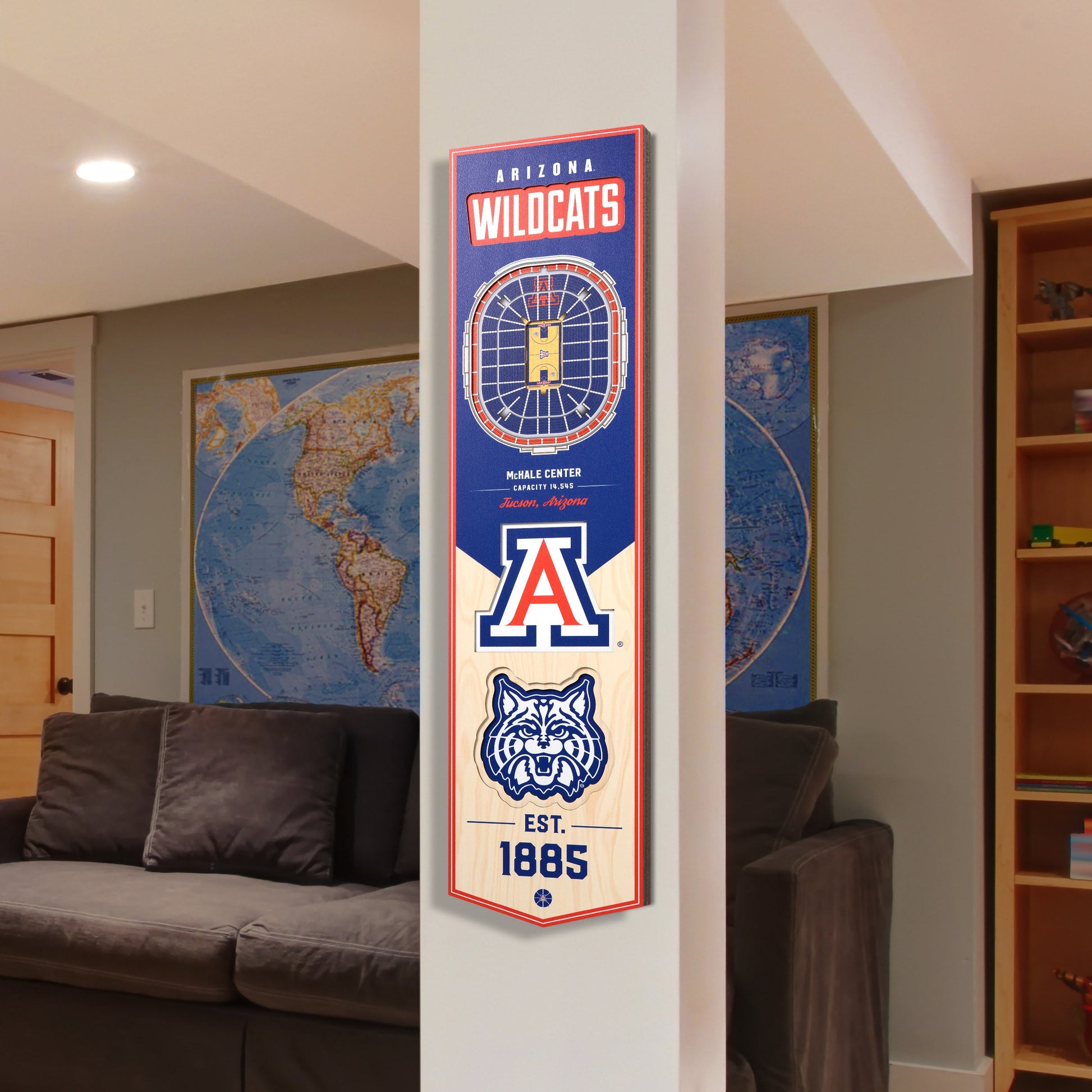 NCAA Arizona Wildcats 3D Stadium Banner 8' X 32'
