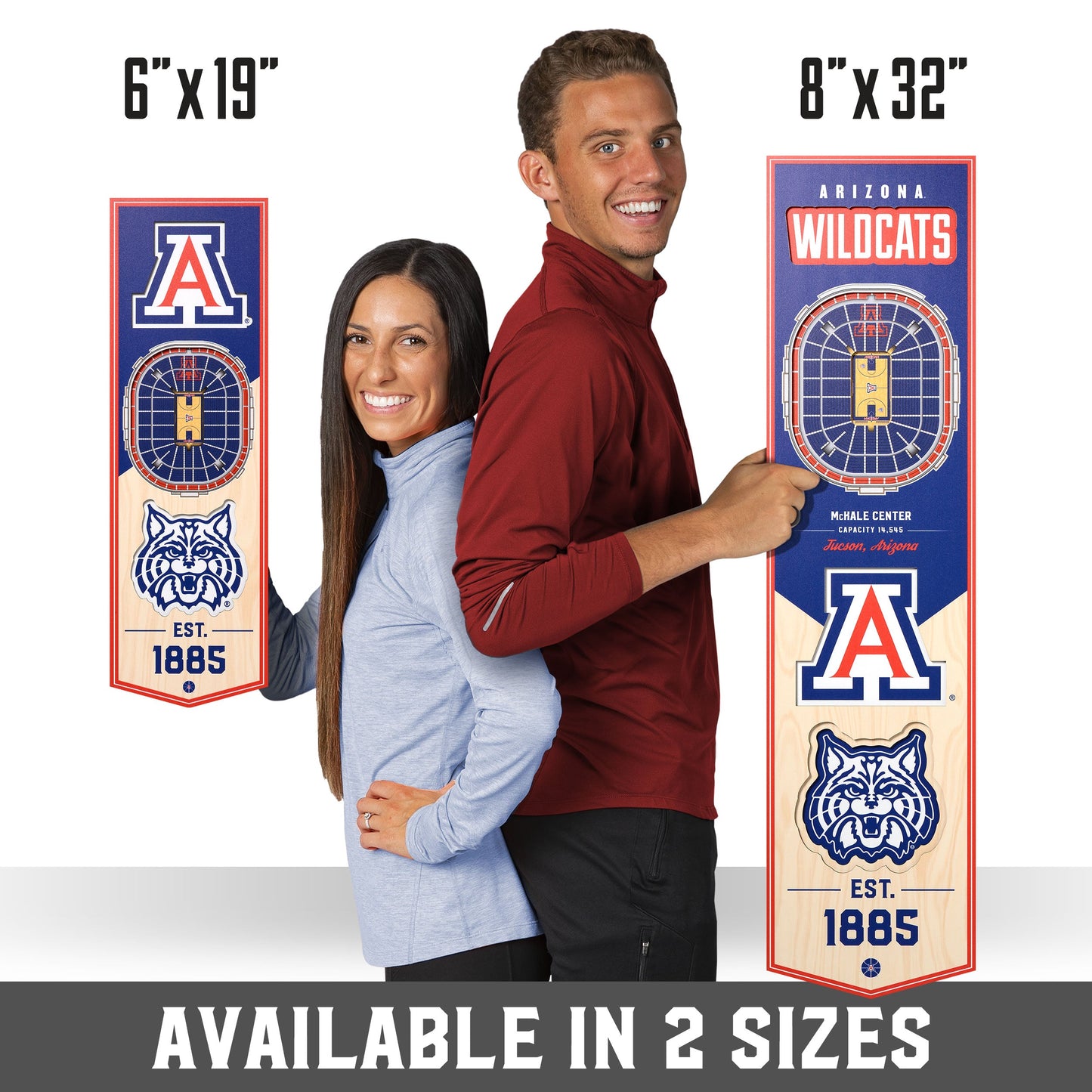 NCAA Arizona Wildcats 3D Stadium Banner 8' X 32'